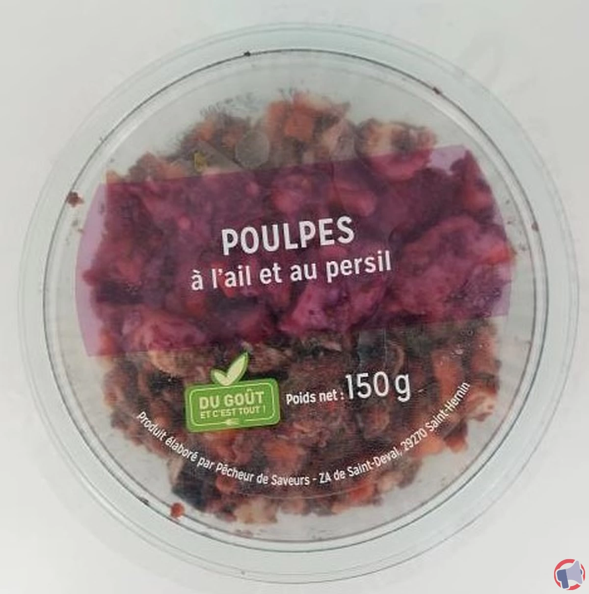 Rappel de produit : Poulpes à l’ail et au persil de la marque 'Du goût et c'est tout'