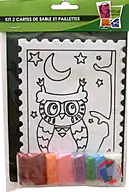 Rappel produit Kit 2 cartes de sable et paillettes paon / hibou Graine Créative (photo numéro 1)