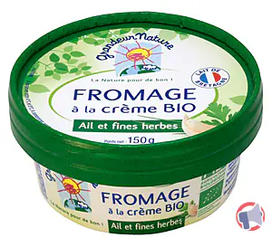 Rappel produit Fromage à la crème bio ail et fines herbes 150g Grandeur Nature
