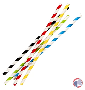 Rappel produit Paille rigide papier 200 mm Ø 6 mm couleurs panachées par 500 GREEN ART (SOLIA)
