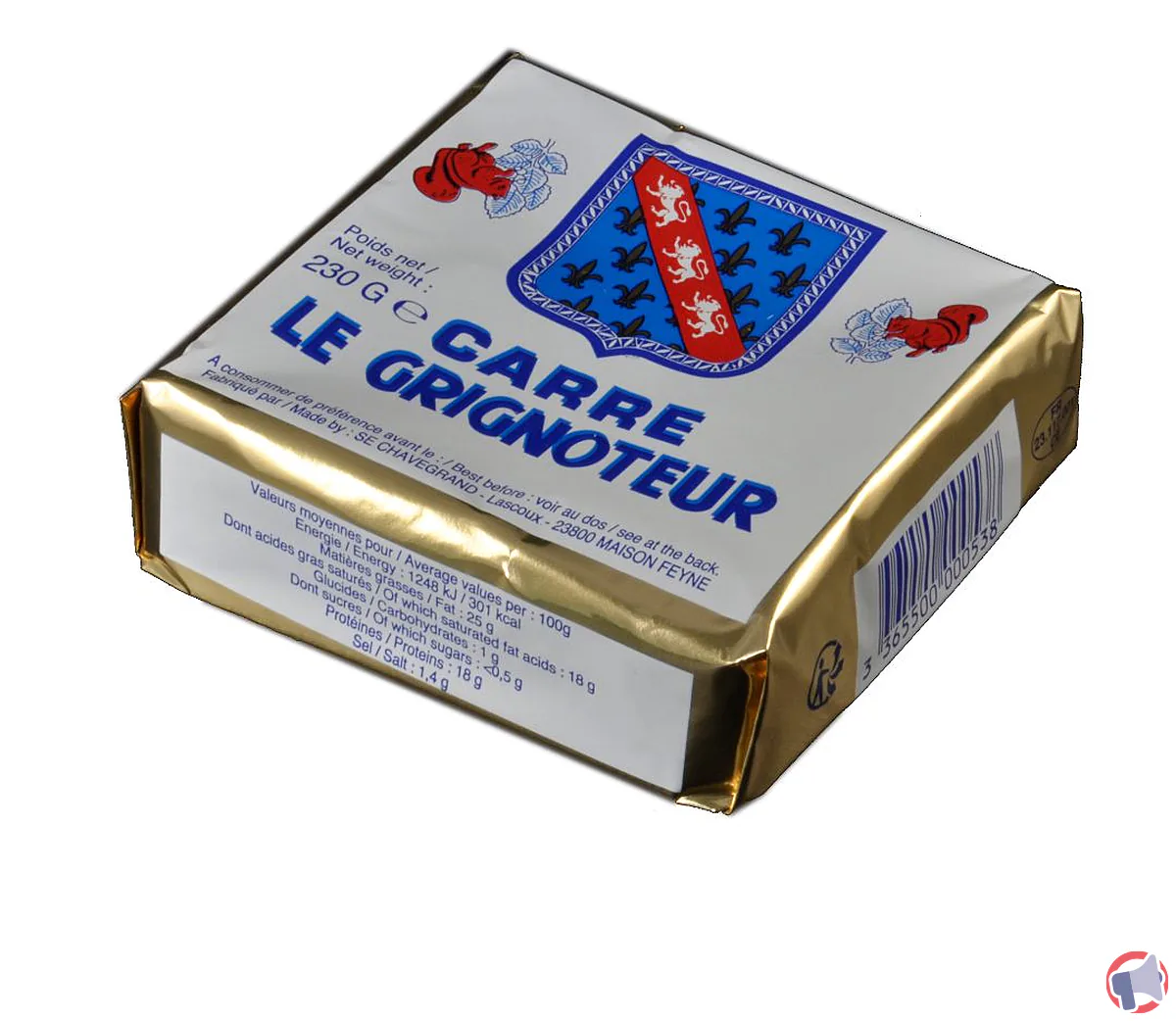 Rappel de sécurité sanitaire : risque de listériose sur le produit carre 230g de la marque le grignoteur