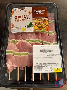 Rappel produit BROCHETTES DE PORC X7 GRILLO PARTY