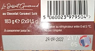 Rappel produit GÜ Le Dessert Gourmand au Chocolat Caramel Salé GÜ (photo numéro 2)