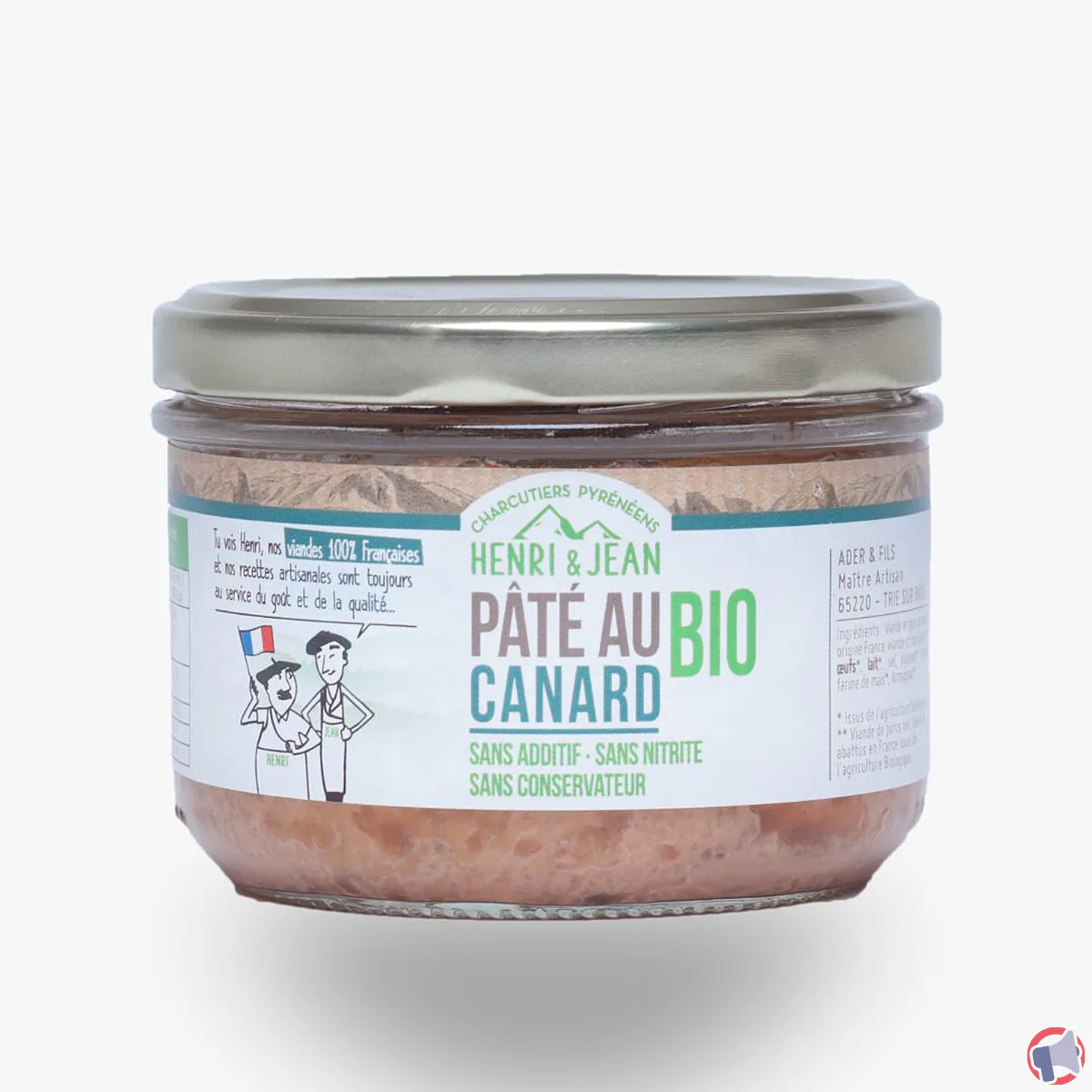 Rappel du produit : pate canard bio henri jean