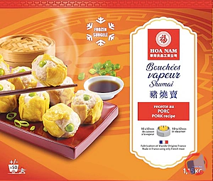 Rappel produit BOUCHEES VAPEUR SHUMAI RECETTE AU PORC HOA NAM