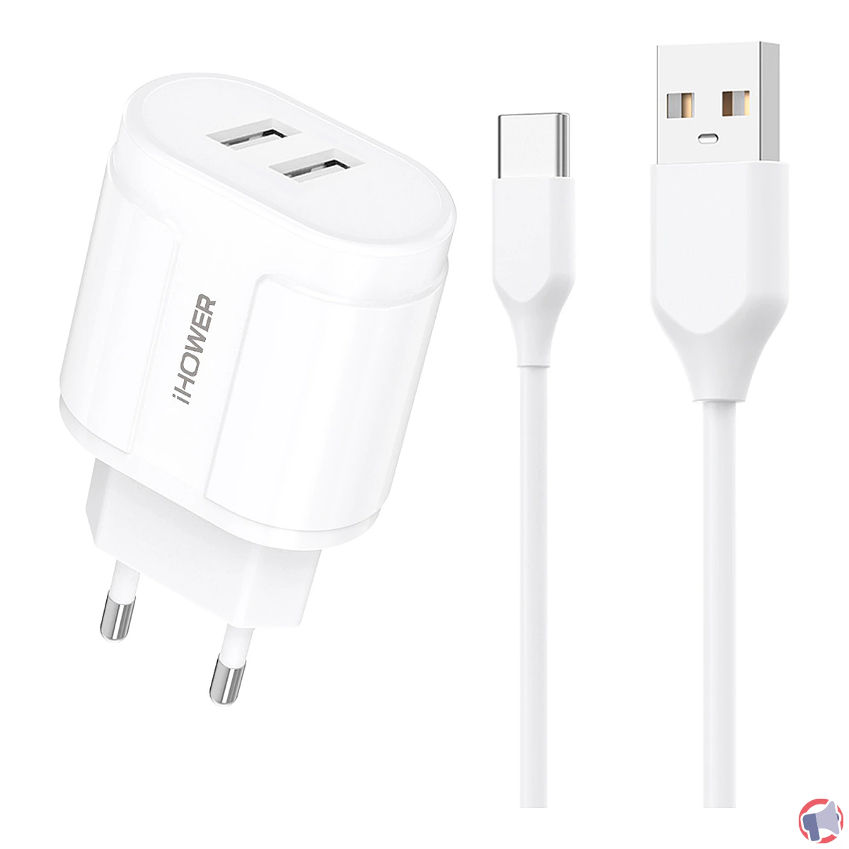 Rappel de produit : Chargeur iHower 3A 2 ports + câble type-c 1m