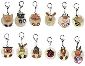Rappel produit Porte-clé pompon représentant une tête d'animal IMAGIN