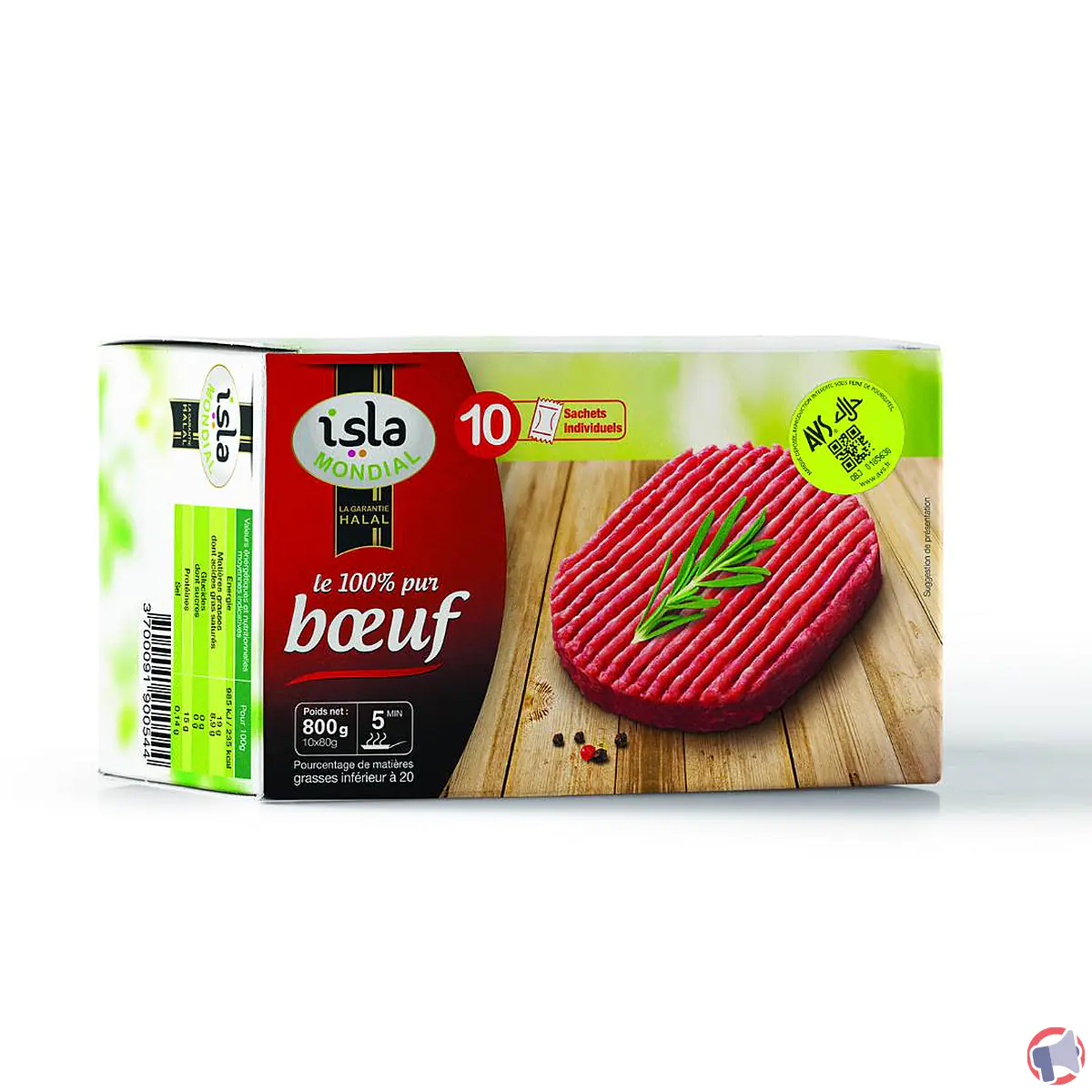 Rappel : isla mondial steak haché 100 % pur boeuf 800 g (ne pas consommer)