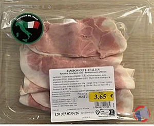 Rappel produit Jambon cuit italien