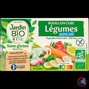 Rappel produit Bouillons cube légumes sans sel JARDIN BIO ETIC