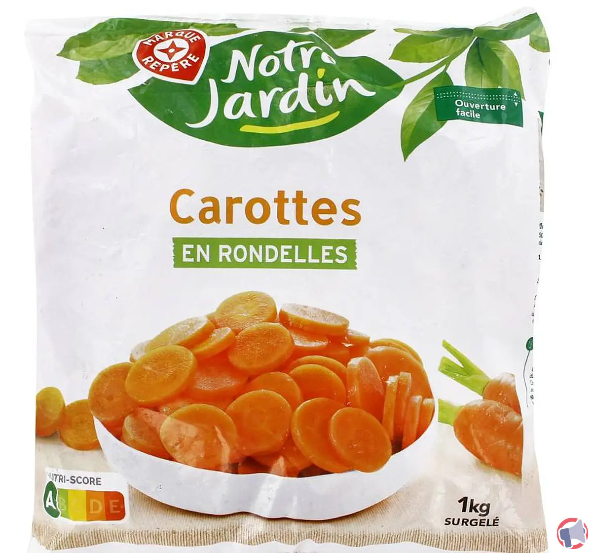 Rappel de produit : carottes en rondelles surgelées de la marque Notre Jardin