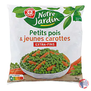 Rappel produit PETITS POIS & JEUNES CAROTTES SURGELÉS 1kg NOTRE JARDIN