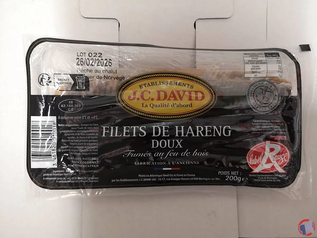 Rappel du produit : jcdavid filets hareng doux fumé