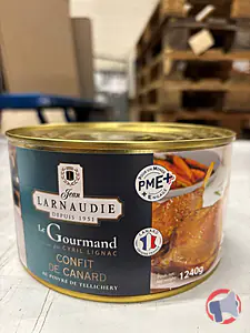 Rappel produit Confit de canard FR Le Gourmand 1240g JEAN LARNAUDIE