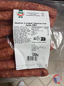 Rappel produit Saucisse à croquer ± 1,3 kg JECA