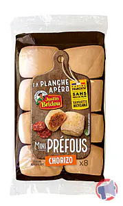 Rappel produit Mini préfou au chorizo Justin bridou 136g Justin Bridou