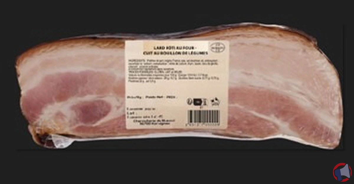Rappel du lard rôti cuit dans son four : mise en cause du produit ker blavet