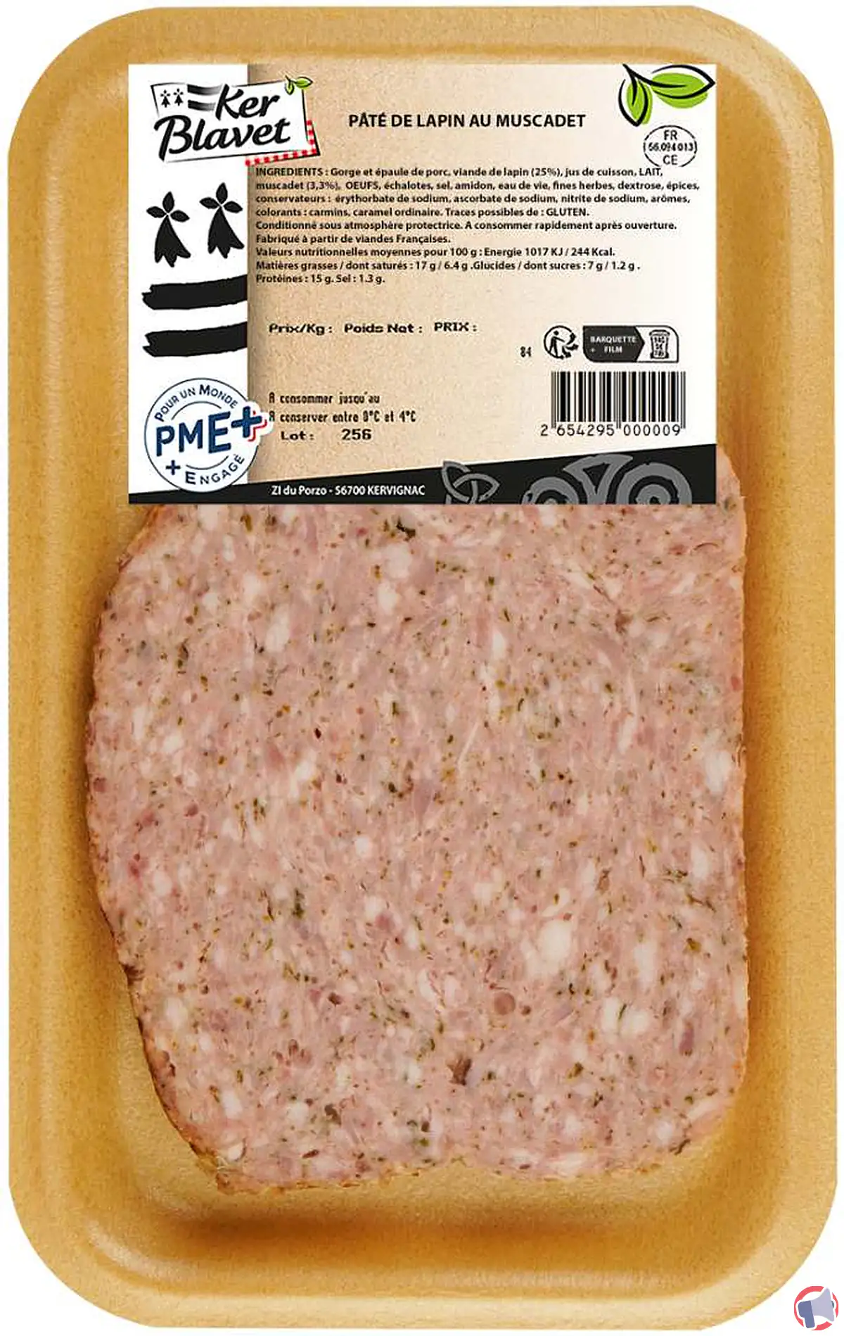 Rappel produit Ker Blavet — Pâté Lapin Muscadet