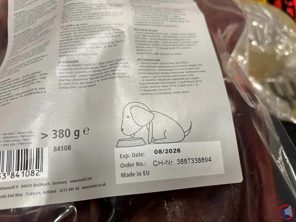 Rappel de produit : oreilles de porc Kerbl Pet contaminées par la salmonelle