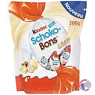 Rappel produit Bonbons de chocolat blanc supérieur au lait fourrés lait et noisettes KINDER SCHOKO-BONS WHITE