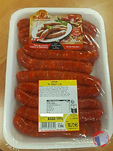 Rappel produit MERGUEZ POULET S/F x10 KO KOKORIKO