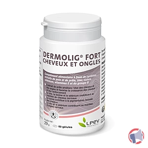 Rappel produit DERMOLIG FORT Cheveux et Ongles - 60 gélules Laboratoire LPEV