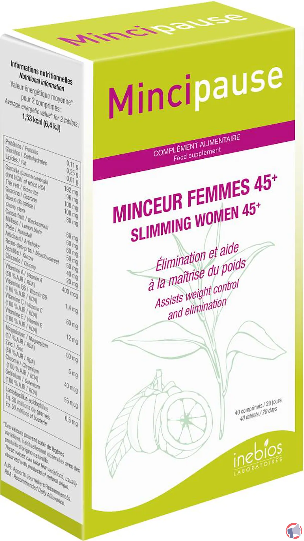 Rappel de produit : compléments alimentaires Mincipause des laboratoires Inebios