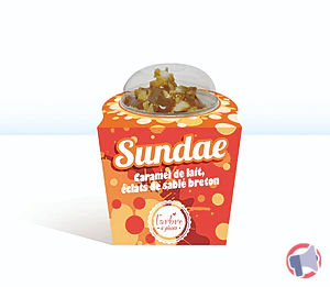 Rappel produit Sundae Crème, caramel de lait, éclats de palets breton 0,12L L'arbre à glaces