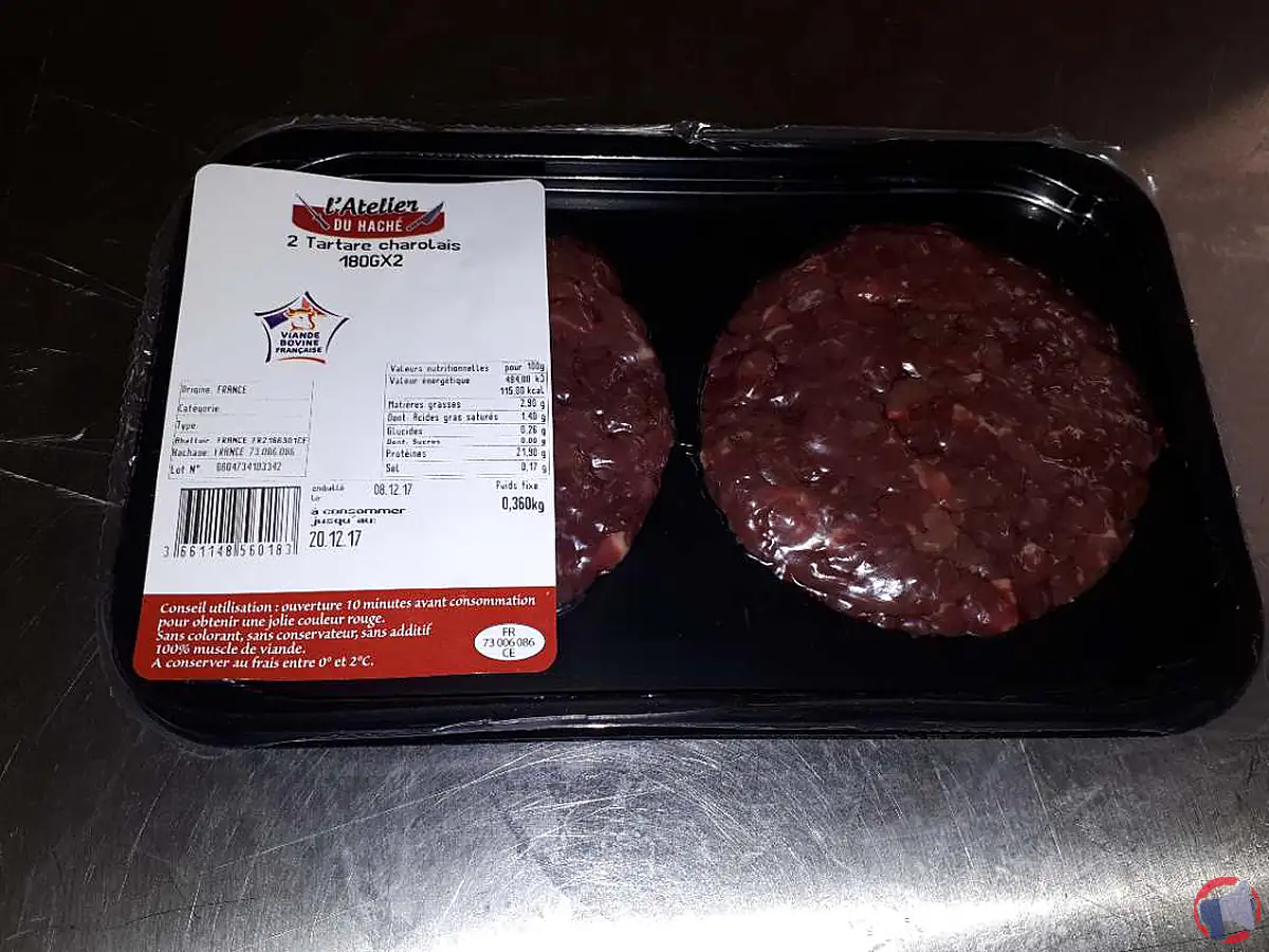 Rappel de produit : Tartare couteaux 180gr de L'atelier du haché - Montagnes Saveurs