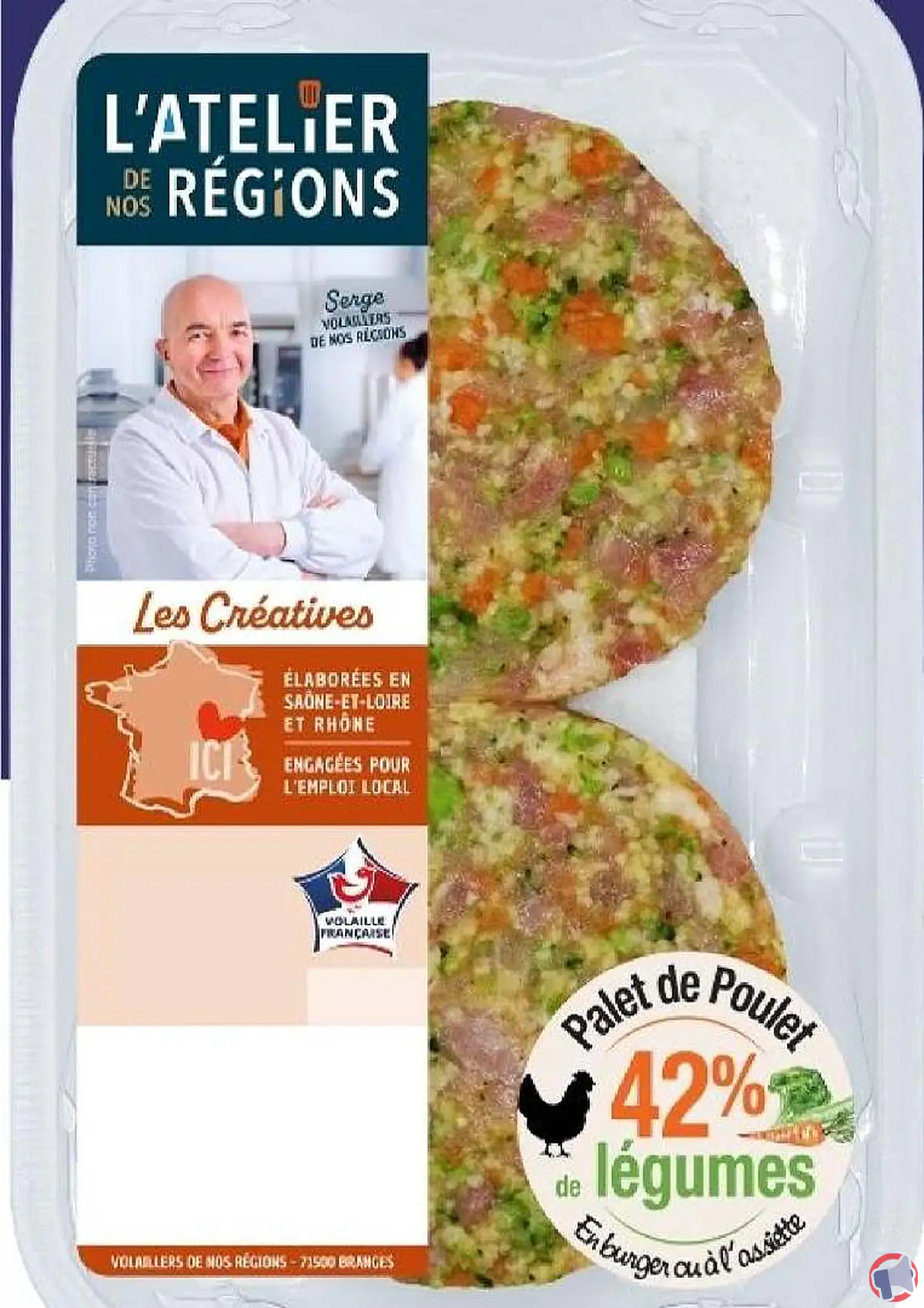Rappel produit : l’atelier régions burger poulet légumes x2 (risque lié aux allergènes)