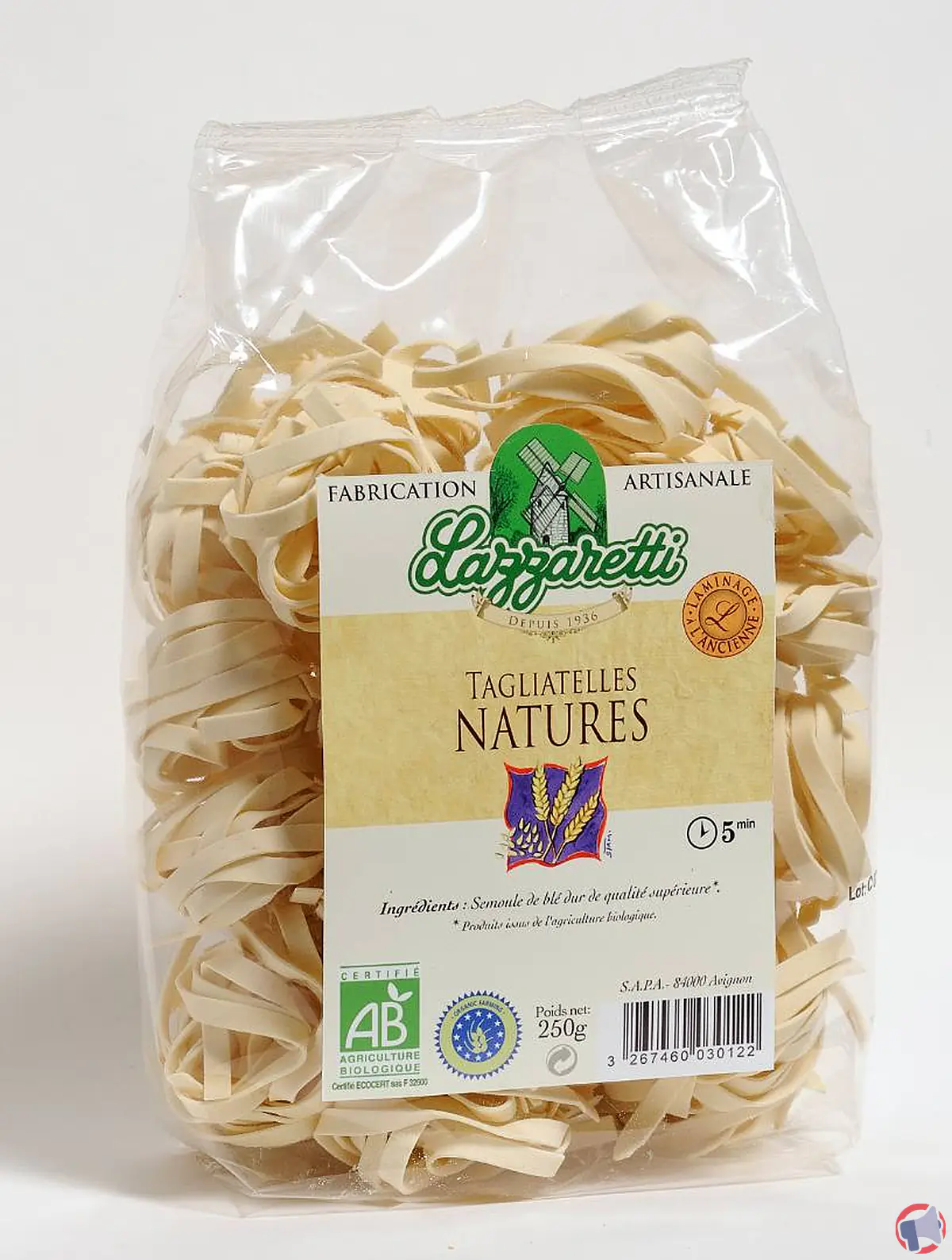 Rappel produit : lazzaretti tagliatelles bio – sécurité en alerte
