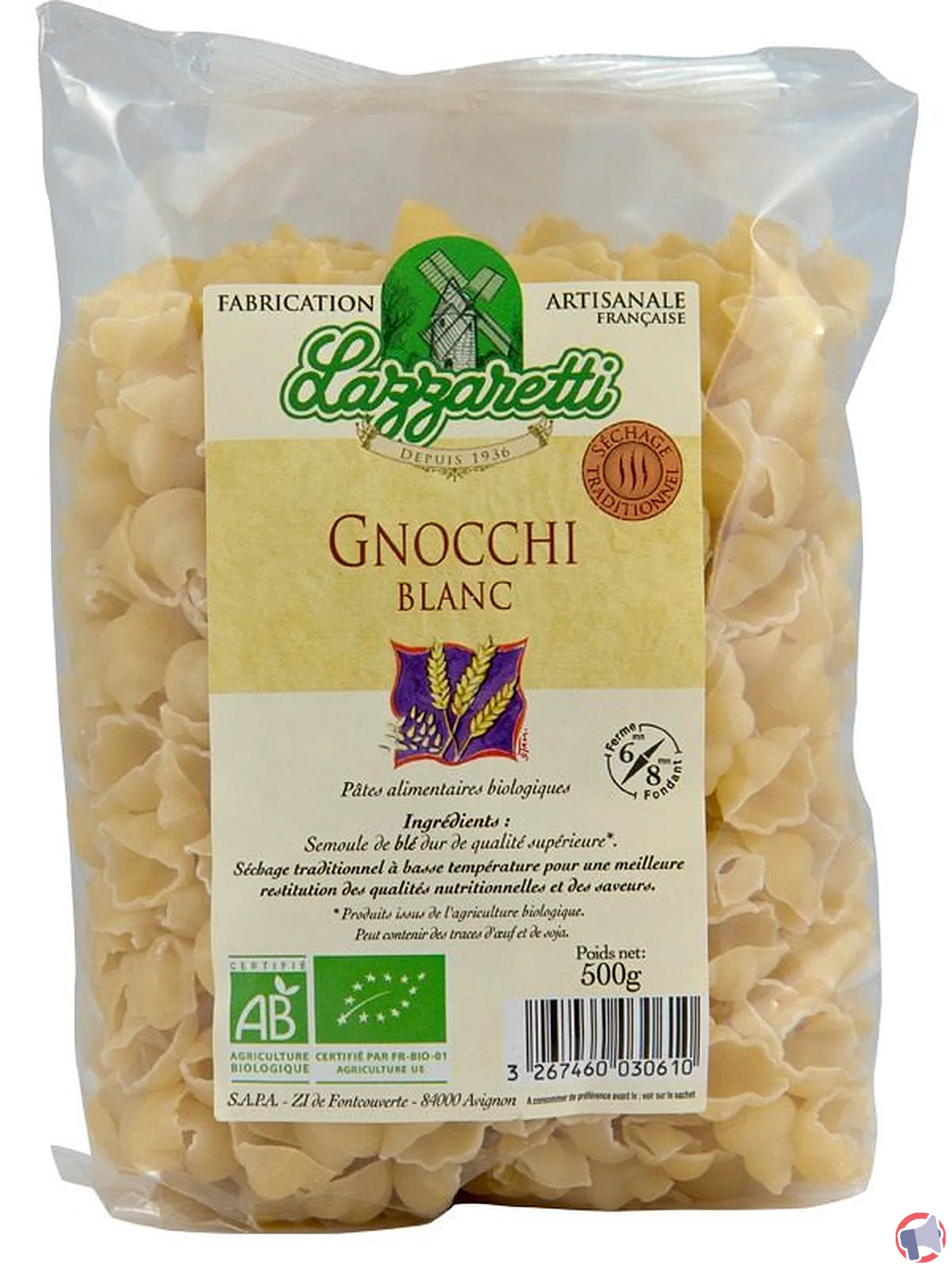 Rappel : lazzzaretti gnocchi blanc bio 500gr – produit sous surveillance