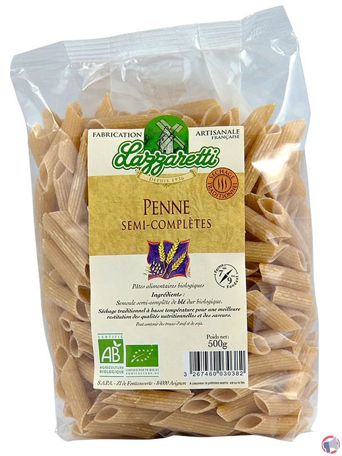 Rappel : Lazzzaretti penne semi-complete bio 500gr – risques et précautions