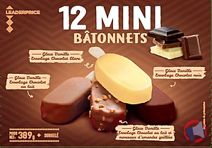 Rappel produit 12 mini bâtonnets 389g / 540 ml - Leader Price Leader Price
