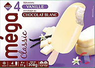 Rappel produit 4 Bâtonnets vanille enrobage chocolat blanc 308g / 440ml LEADER PRICE Leader Price (photo numéro 1)