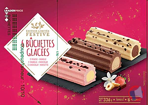 Rappel produit 6 Bûchettes glacées 336g Leader Price Leader Price