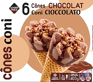 Rappel produit 6 cônes chocolat 403g Leader Price Leader Price