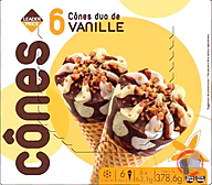 Rappel produit 6 cônes duo vanille 378,6g / 660mL Leader Price Leader Price (photo numéro 1)