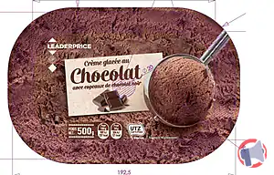 Rappel produit Crème glacée au chocolat 500g Leader Price Leader Price