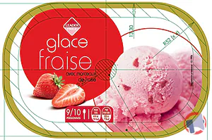 Rappel produit Glace fraise avec morceaux de fraise, 500g / 1L, Leader Price Leader Price