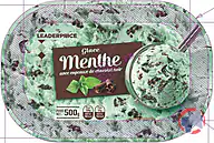 Rappel produit Glace menthe avec copeaux de chocolat noir 500g - Leader Price Leader Price (photo numéro 1)