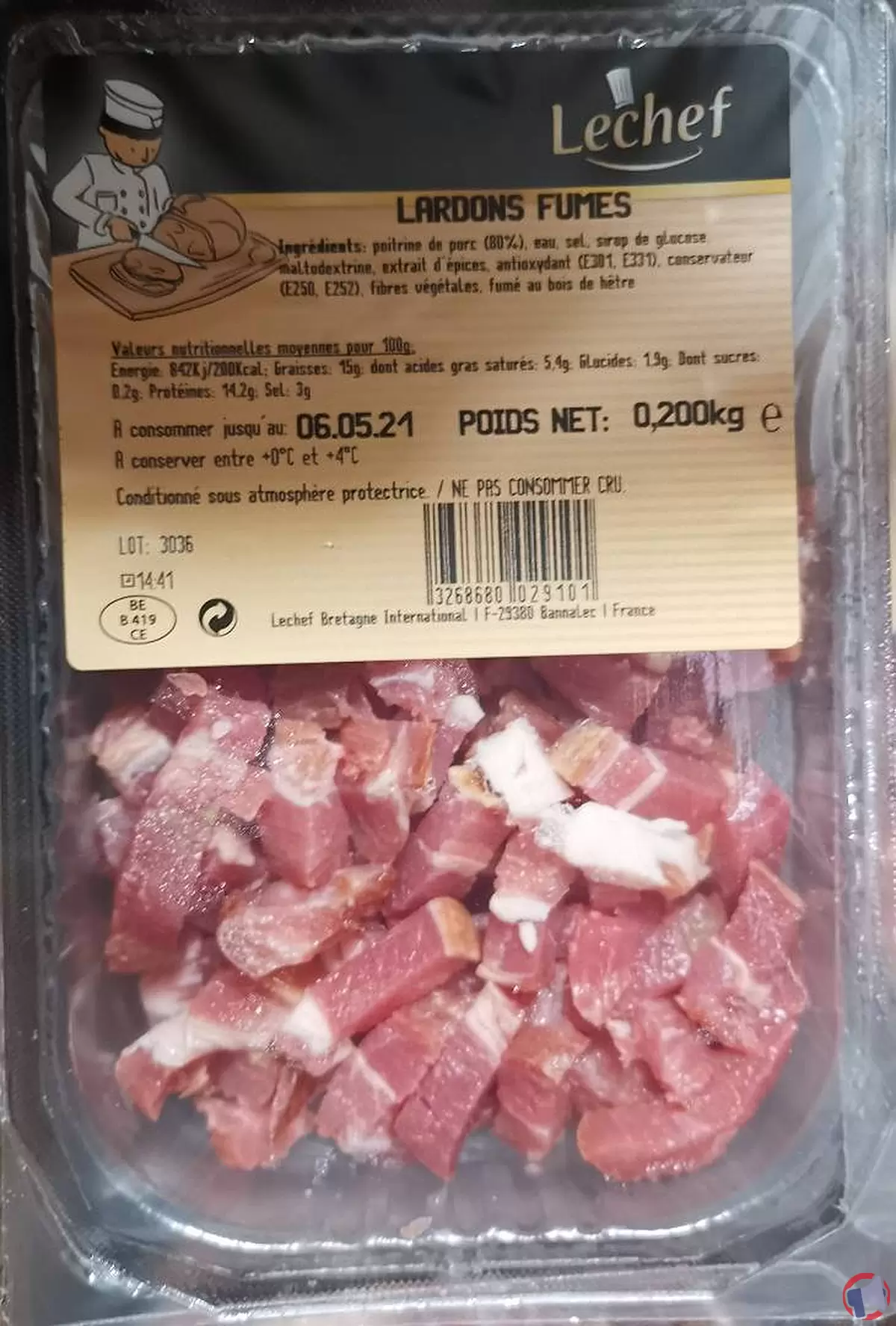 Rappel de lardons fumés de la marque Lechef pour cause de résidus d'antibiotiques