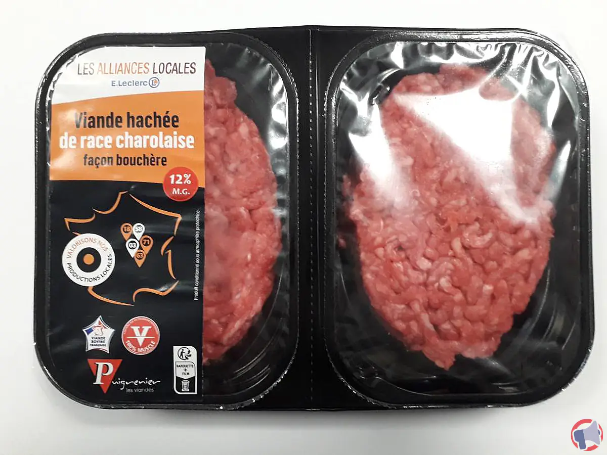 Rappel de viande hachée de race charolaise Leclerc Les Alliances Locales pour risque de contamination à E.coli