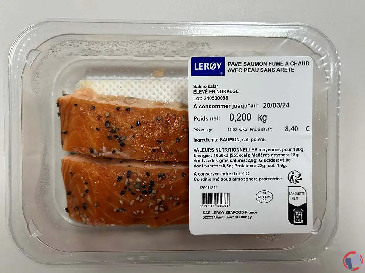 Rappel de produit : Pavé de saumon fumé à chaud de la marque Leroy