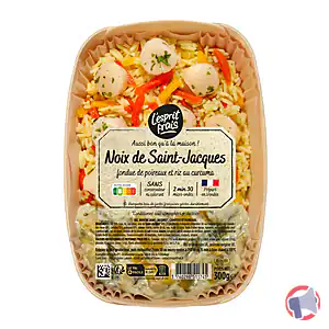Rappel produit Noix de Saint Jacques, fondue de poireau et riz au curcuma L'Esprit frais