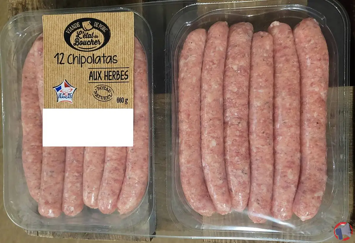 Rappel de produit : 12 Chipolatas aux herbes de la marque L'étal du Boucher