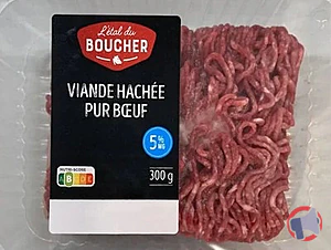 Rappel produit Viande hachée pur bœuf 5%MG L'Etal du BOUCHER