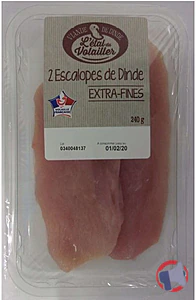 Rappel produit Escalopes de dindes x2 L'étal du volailler