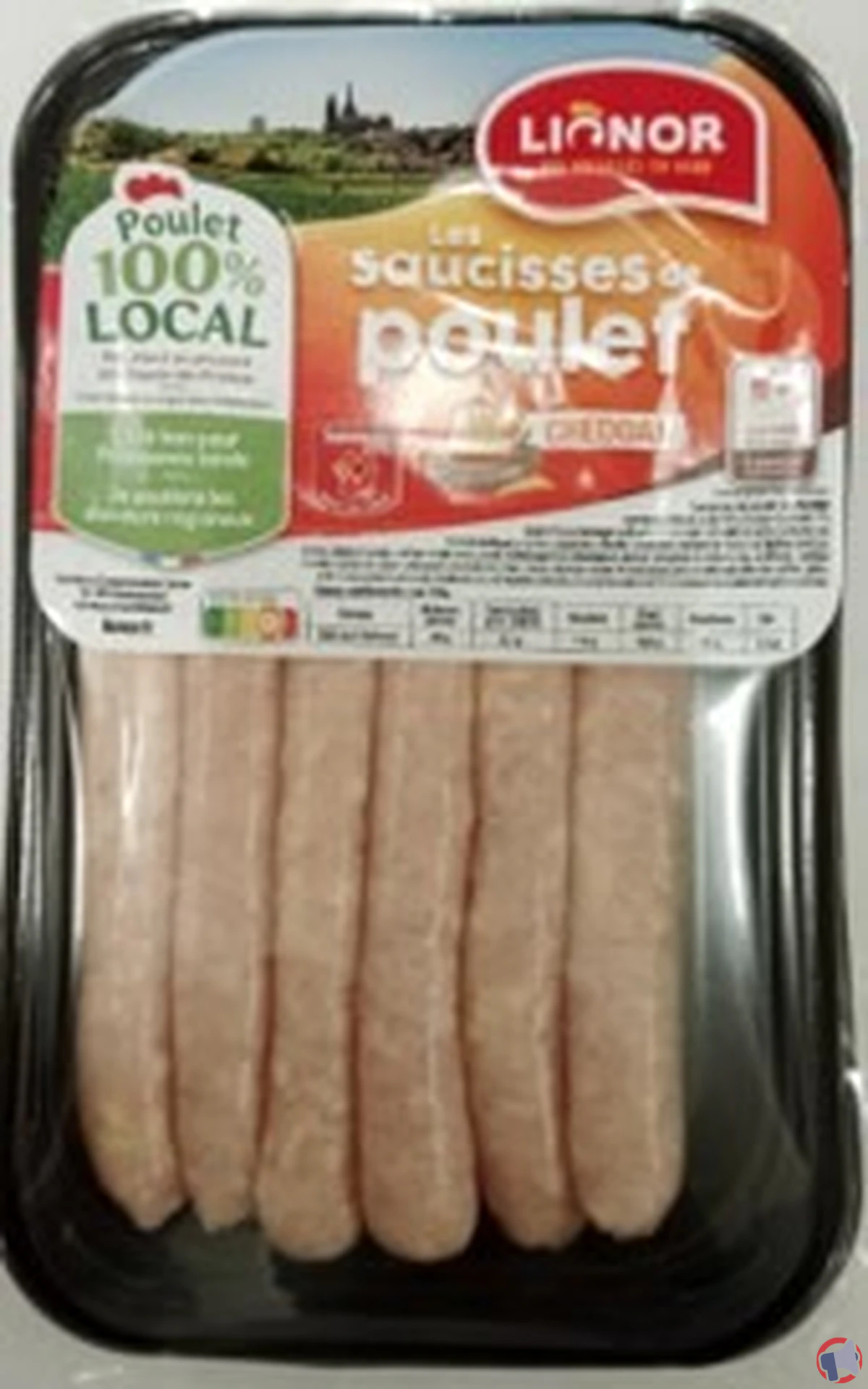 Rappel : barquette de 6 saucisses au poulet au cheddar de la marque lionor (consignes pour les consommateurs)