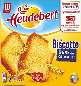 Rappel produit La Biscotte (96% de céréale) LU - HEUDEBERT